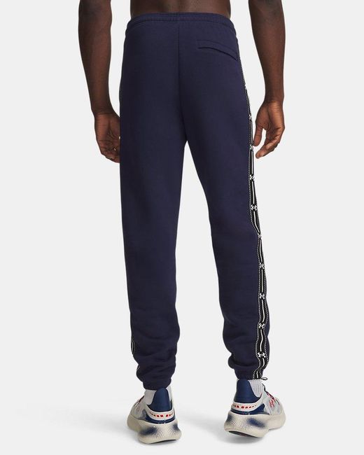 Under Armour Blue Ua Icon Fleece Taped joggers for men