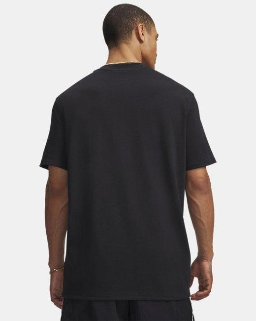 Under Armour Black Curry Left Chest Logo T-Shirt Castlerock for men