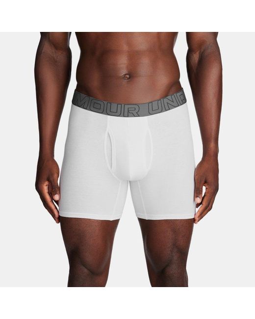 Under Armour Performance Baumwolle
Boxerjock (15 Cm) Im 3Er-Pack Für Herren Stahl in White für Herren