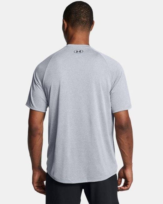 Maglia A Maniche Corte Tech 2.0 Da Uomo Acciaio Light Heather Nero di Under Armour in Blue da Uomo