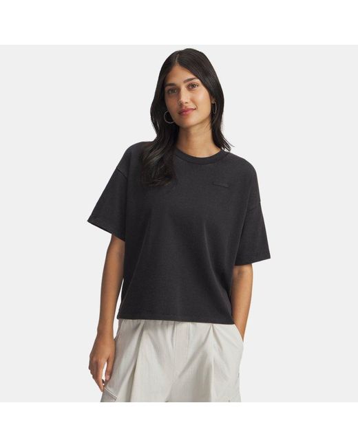 Under Armour Black Ua Boxy Wash Heavyweight Short Sleeve
