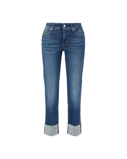 Cambio Blue Straight-Leg-Jeans 'Paris Straight Short' Dunkelblau