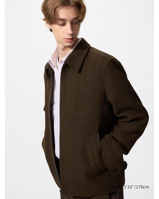 Uniqlo Brown Single Collar Short Blouson for men