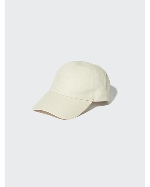 Uniqlo White Adjustable Linen Blend Cap