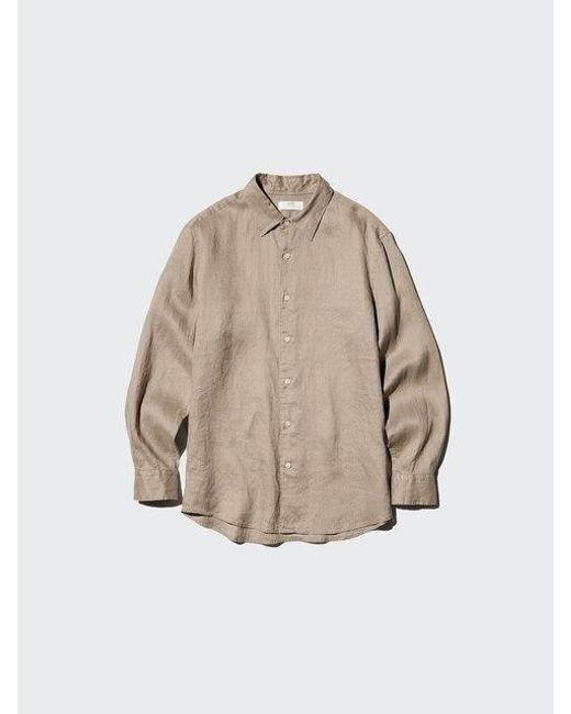 Uniqlo Natural 100% Premium Linen Shirt for men