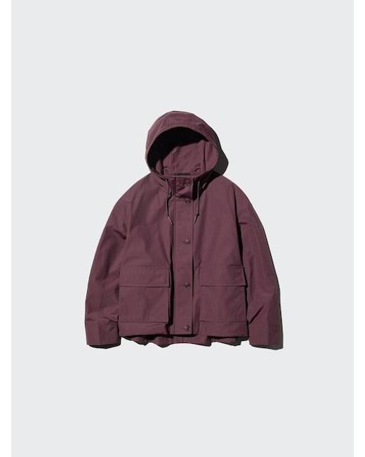 Uniqlo Purple Utility Cotton Blend Parka