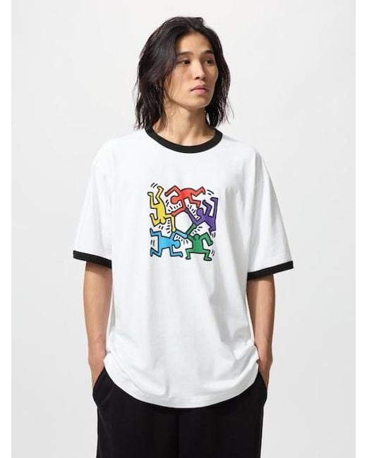 Uniqlo White Ny Pop Art Ut Graphic T-Shirt (Keith Haring) for men