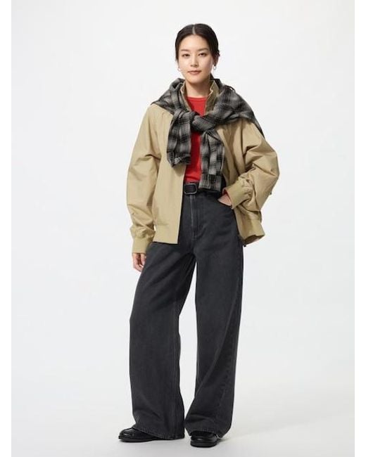Uniqlo Blue High Rise Wide Jeans