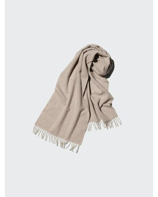Uniqlo White 100% Cashmere Scarf for men