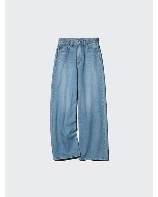 Uniqlo Blue High Rise Wide Jeans