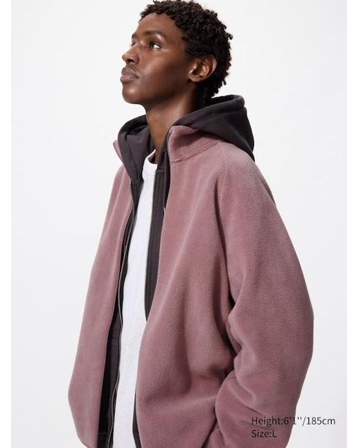 Uniqlo Purple Fleece Full-Zip Jacket