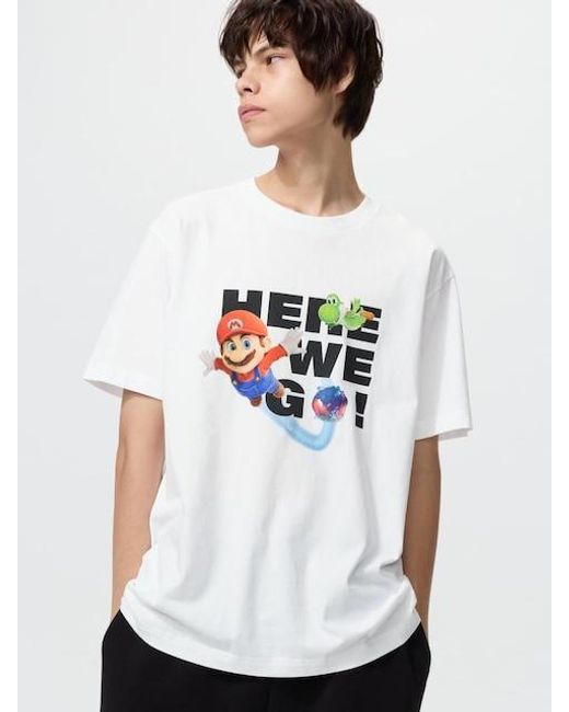 Uniqlo White The Super Mario Galaxy Movie Ut Graphic T-Shirt for men