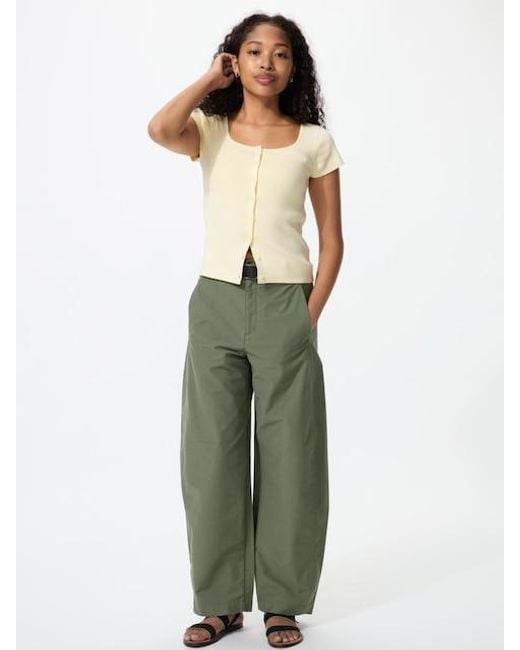 Uniqlo Green Jersey Barrel Leg Trousers for men