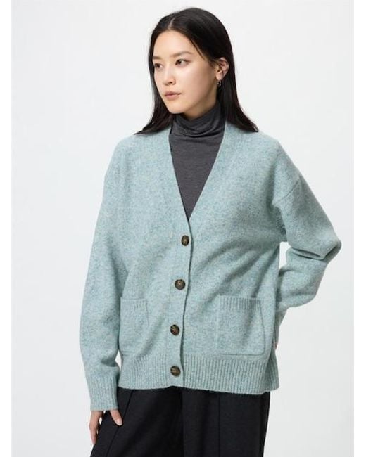 Uniqlo Blue Soufflé Yarn Relaxed Cardigan