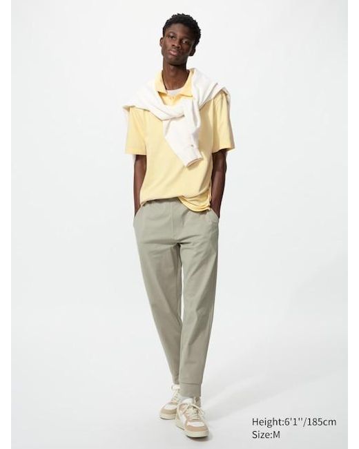 Uniqlo White Ultra Stretch Active Joggers for men