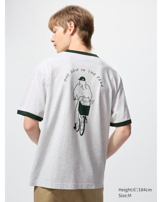 Uniqlo White Yu Nagaba Ut Graphic T-Shirt for men