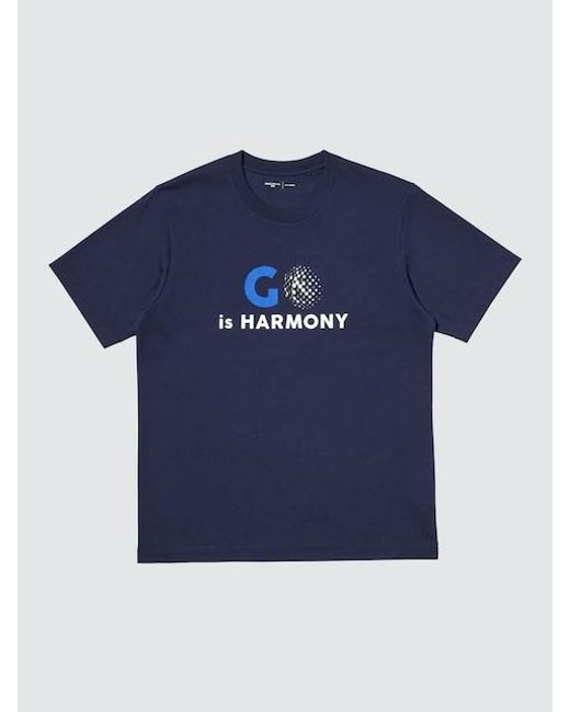 Uniqlo Blue Peace For All Graphic T-Shirt (Ichiriki) for men