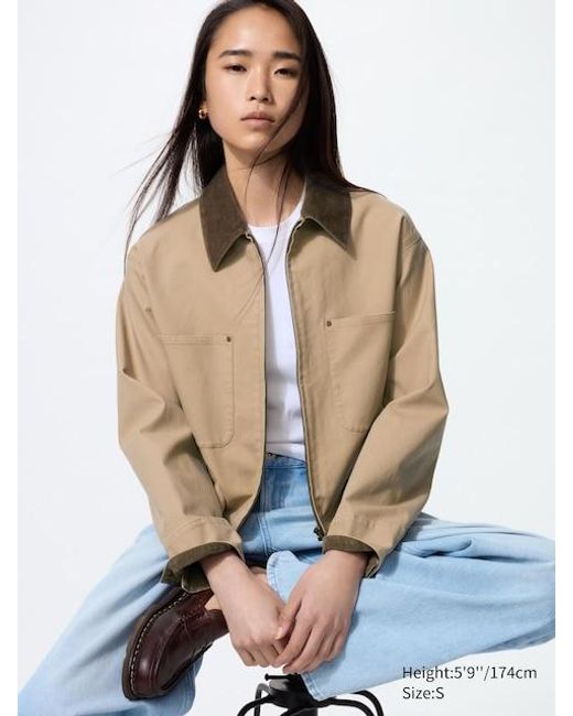Uniqlo Natural Zip-Up Short Jacket