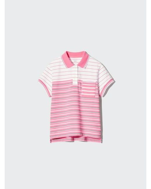 Uniqlo Pink Mini Polo Shirt (Striped)