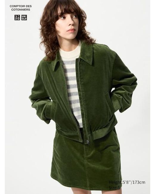 Uniqlo Green Corduroy Short Jacket