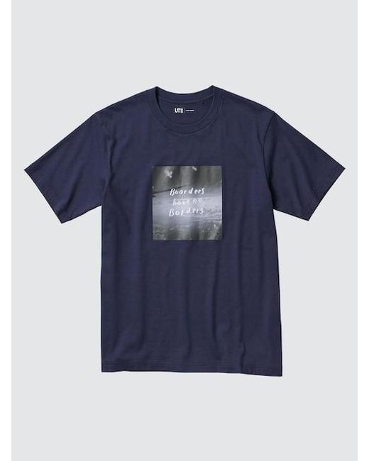 Uniqlo Blue Peace For All Graphic T-Shirt (Ayumu Hirano) for men