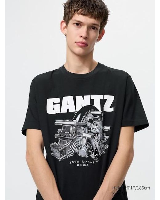 Uniqlo Black Manga Ut Shueisha 100Th Graphic T-Shirt (Gantz) for men