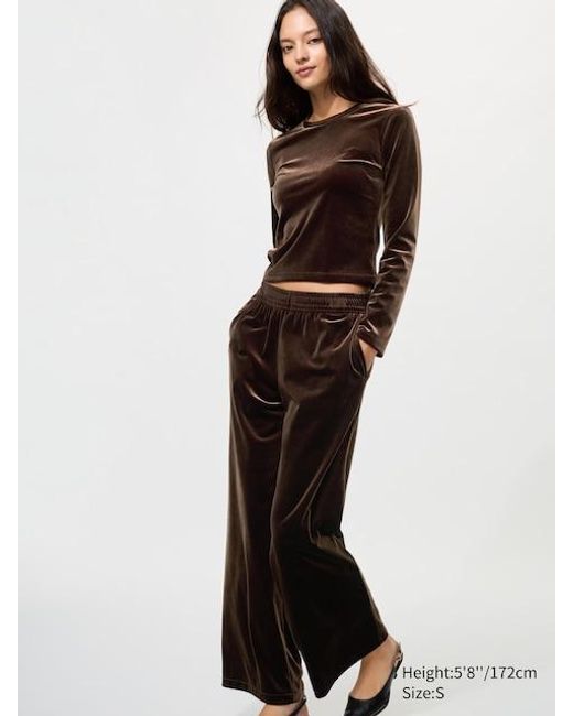 Uniqlo Black Velour Easy Trousers