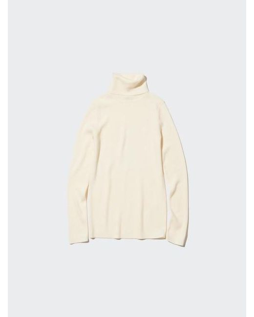 Jersey Merino Cuello Alto (Canalé) Uniqlo de color Natural