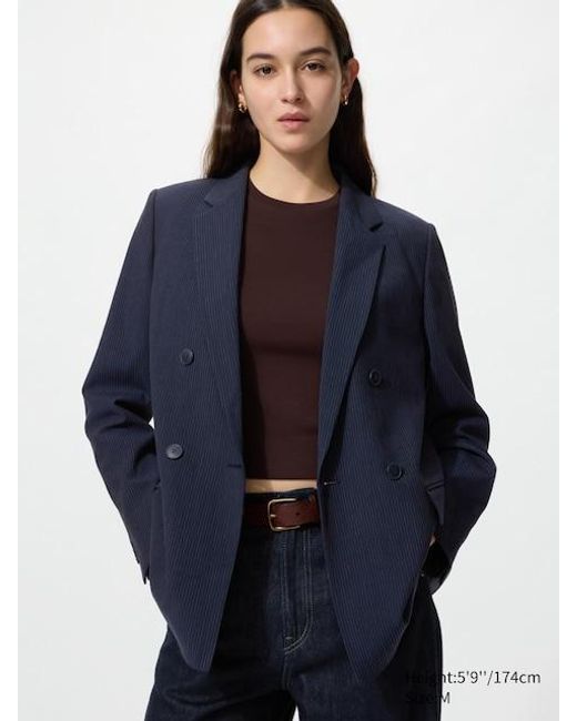 Uniqlo Blue Double Breasted Jacket