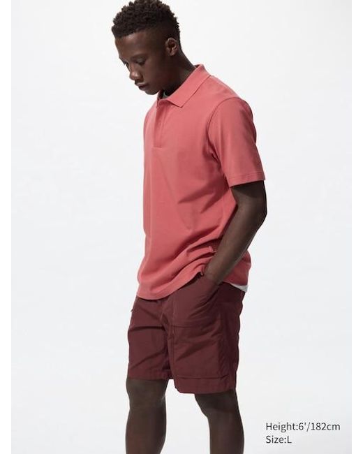 Airism Polo Piqué Algodón Uniqlo de hombre de color Red