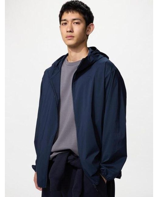 Uniqlo Blue Uv Protection Pocketable Parka for men