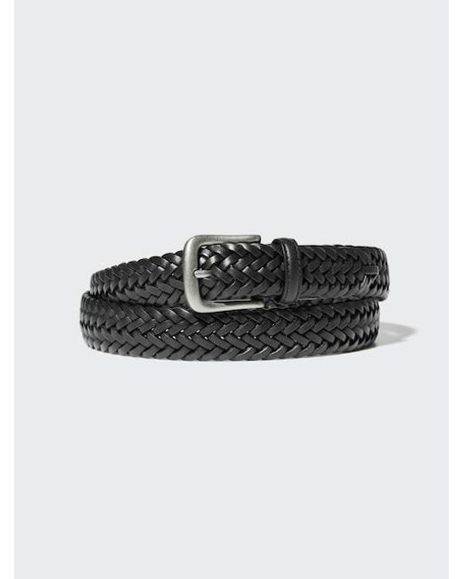 Uniqlo Black Leather Mesh Belt for men