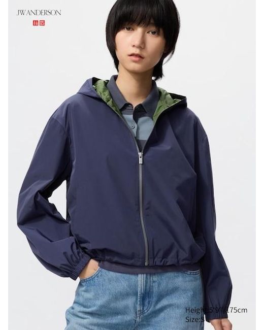 Uniqlo Blue Windproof Short Parka
