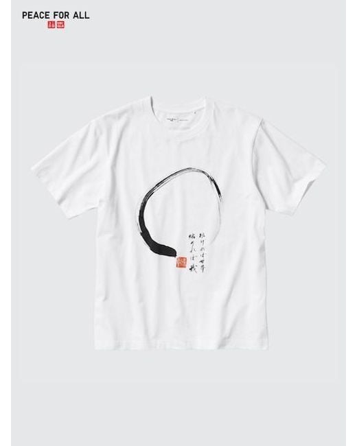 Algodón Peace For All Camiseta Estampado Gráfico (Hakuju Kuiseko) Uniqlo de color White