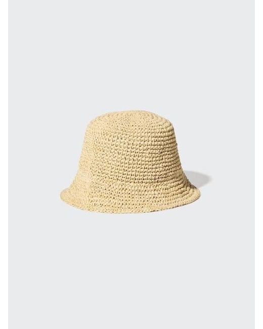 Uniqlo White Adjustable Crochet Hat