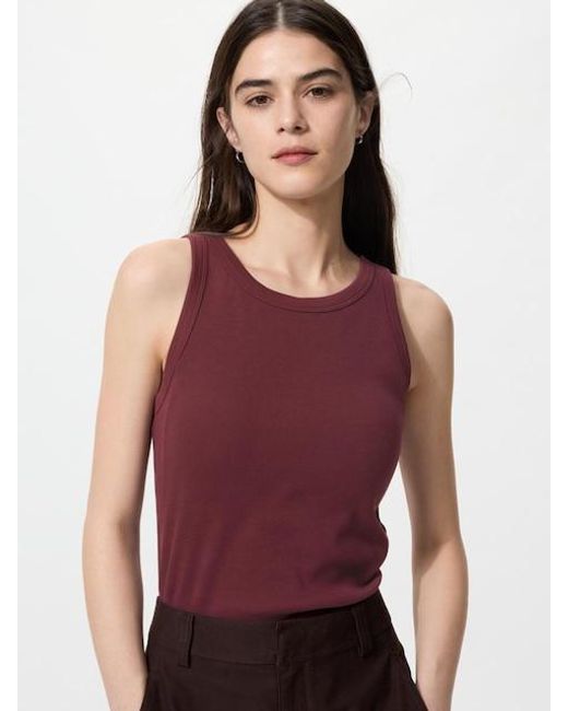 Uniqlo Purple Ribbed Bra Top