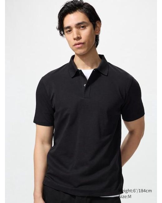 Airism Polo Piqué Algodón Uniqlo de hombre de color Black