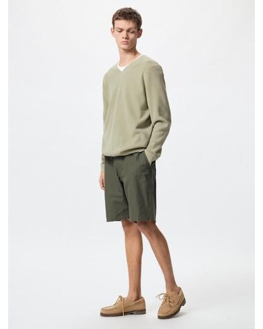 Uniqlo Green Linen Blend Shorts for men