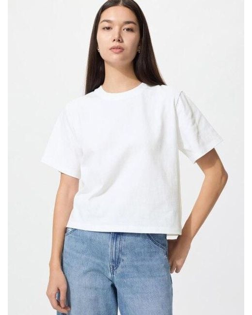 Uniqlo White Washed Cotton Boxy T-Shirt