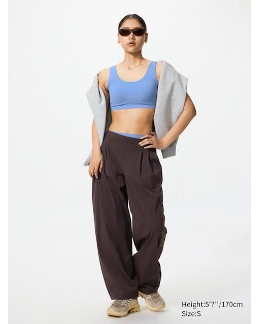 Uniqlo White Ultra Stretch Uv Protection Active Wide Trousers