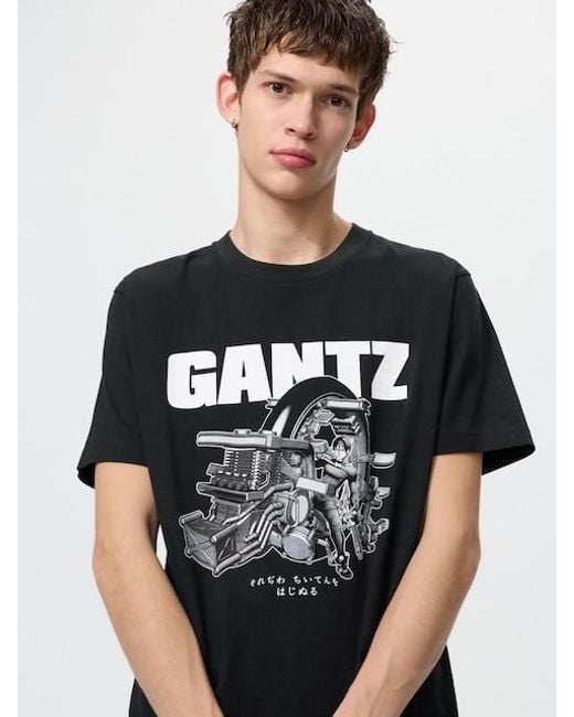 Uniqlo Black Manga Ut Shueisha 100Th Graphic T-Shirt (Gantz) for men