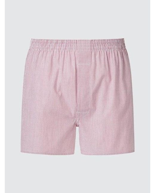 Uniqlo Pink Woven Trunks (Striped) for men