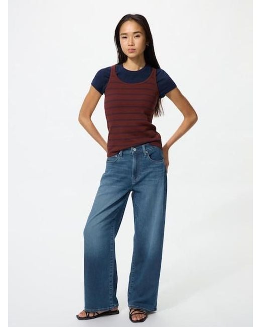 Uniqlo Blue Ezy Wide Straight Jeans