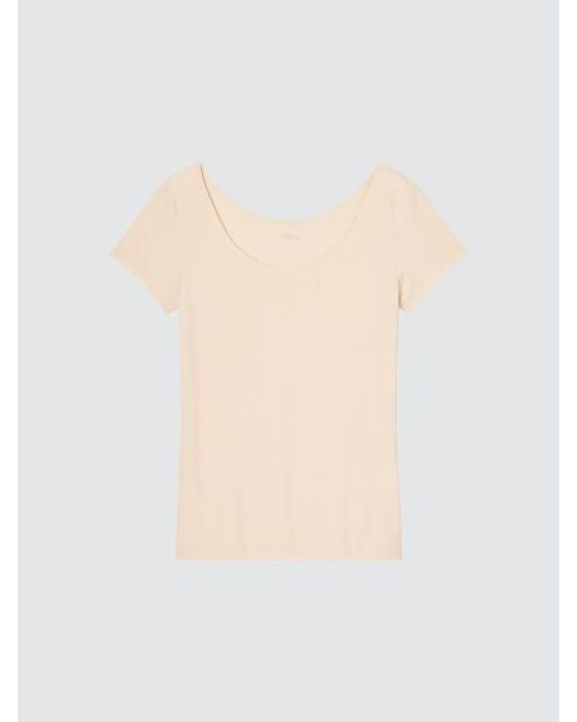 Uniqlo White Airism Scoop Neck T-Shirt