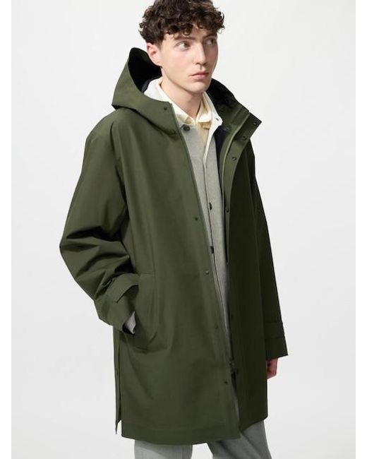 Uniqlo Green Blocktech Coat for men