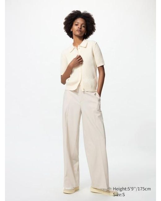 Pantalón Smart Ancho (Largo) Uniqlo de color White