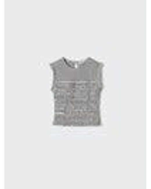 Uniqlo Gray Shirring T-Shirt (Sleeveless)
