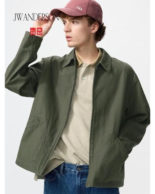 Uniqlo Green Zip-Up Blouson for men
