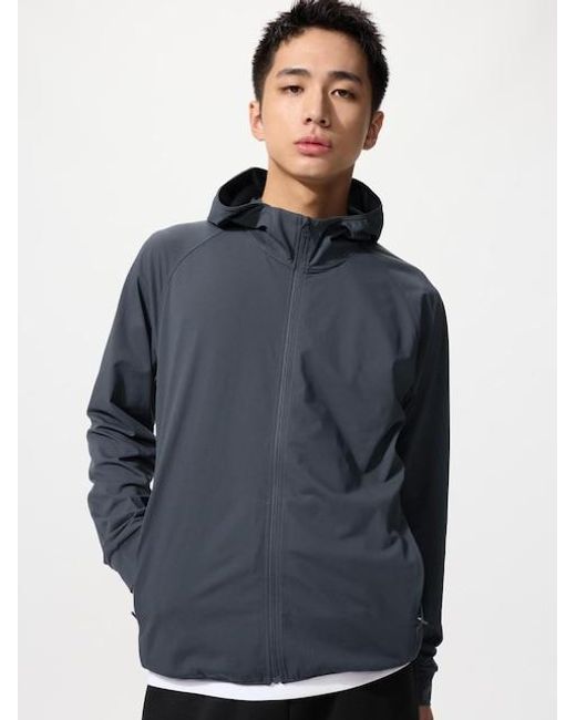 Uniqlo Blue Dry-Ex Uv Protection Full-Zip Hoodie