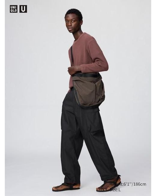 Uniqlo Black Wide Cargo Trousers for men